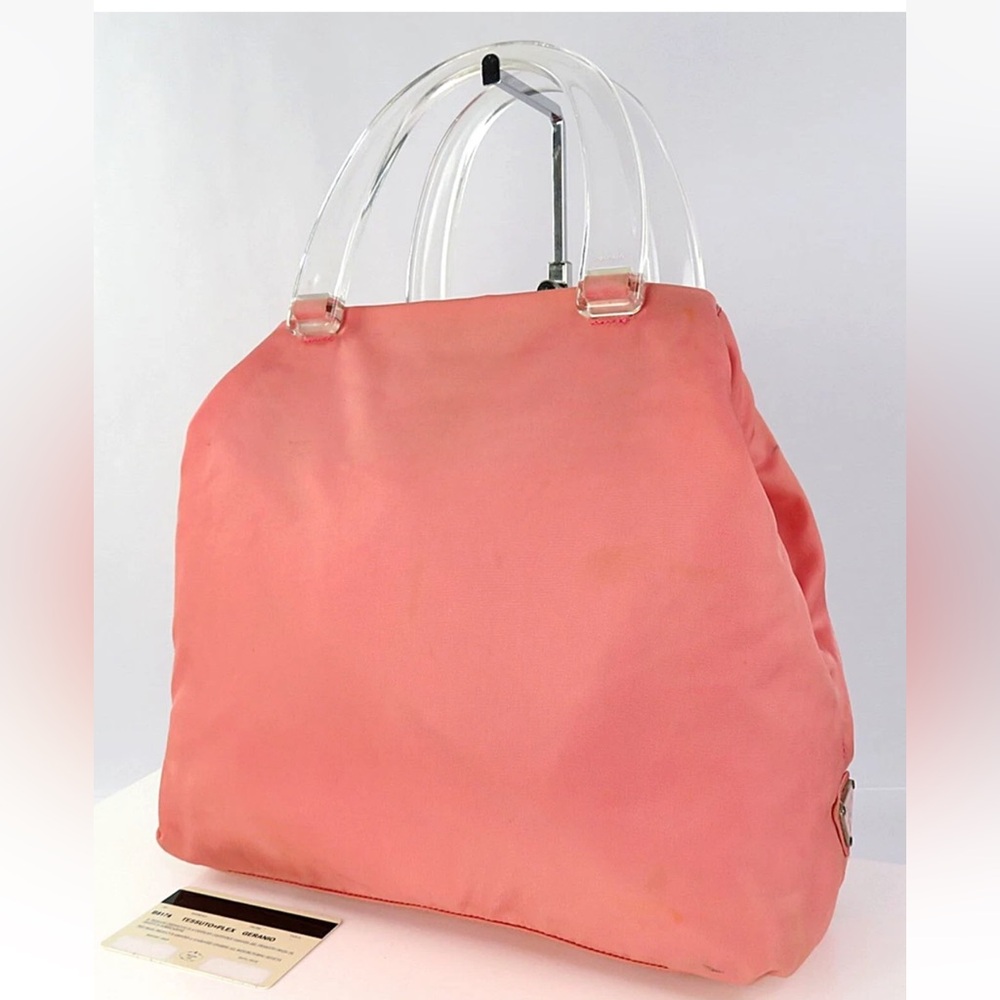 Prada Pink Tote with Clear Handles